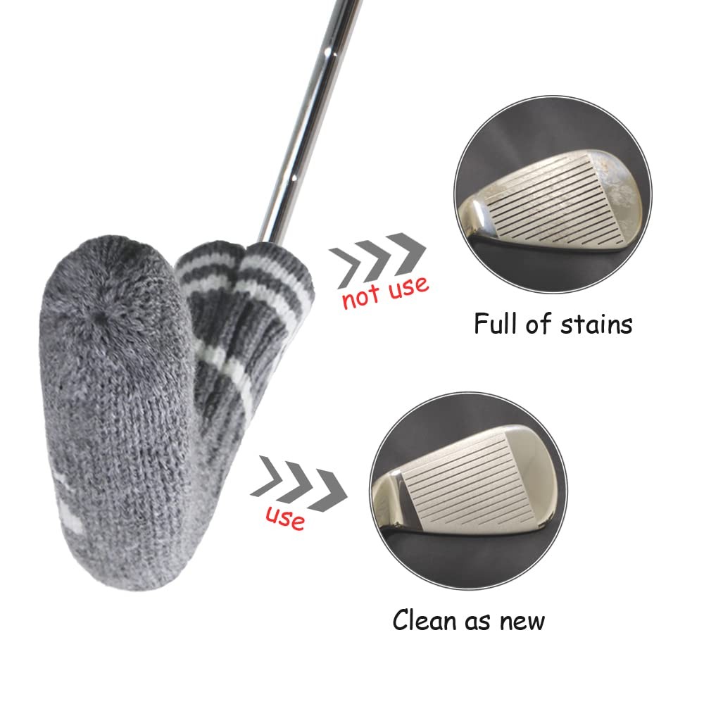 Scott Edward Pros Knitted Wedge Golf Iron 7Pcs Covers, 7PCS Gray