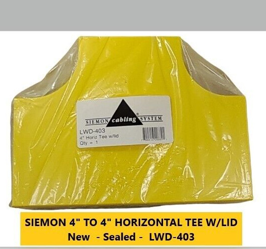 New Sealed OEM LWD-403 SIEMON 4 INCH TO 4 INCH HORIZONTAL TEE WITH LID