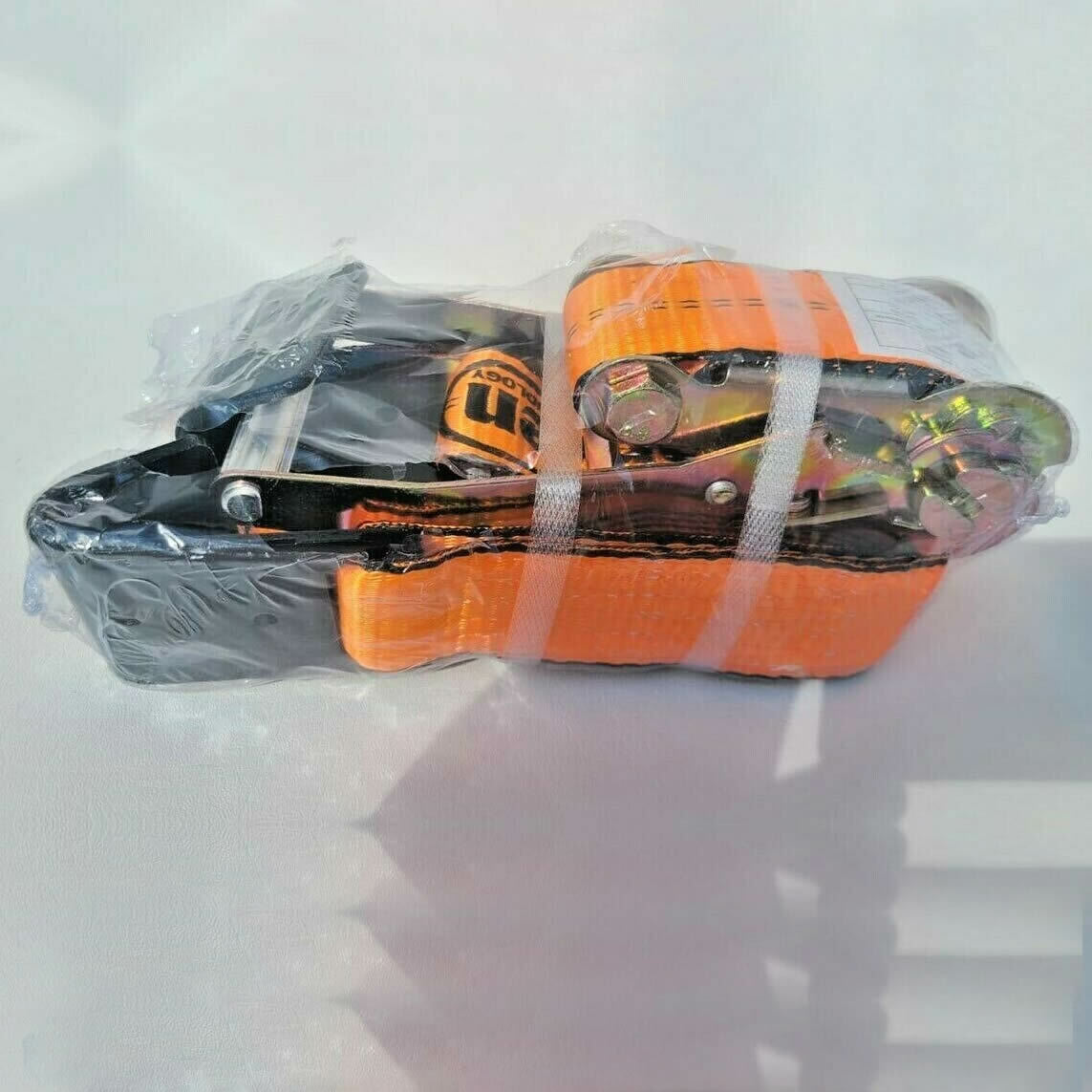 Ratchet Strap Cargo Tie-Downs 2"x27' Heavy-Duty Flat Hook Flatbed Orange NEW