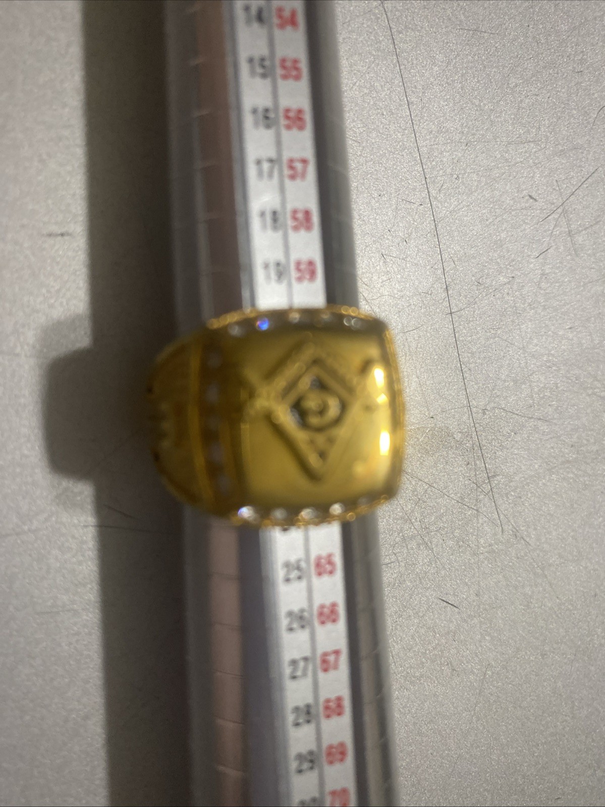 Casting jewelry Stainless Steel Gold Crystal Men Freemasonry Masonic Rings 8-14