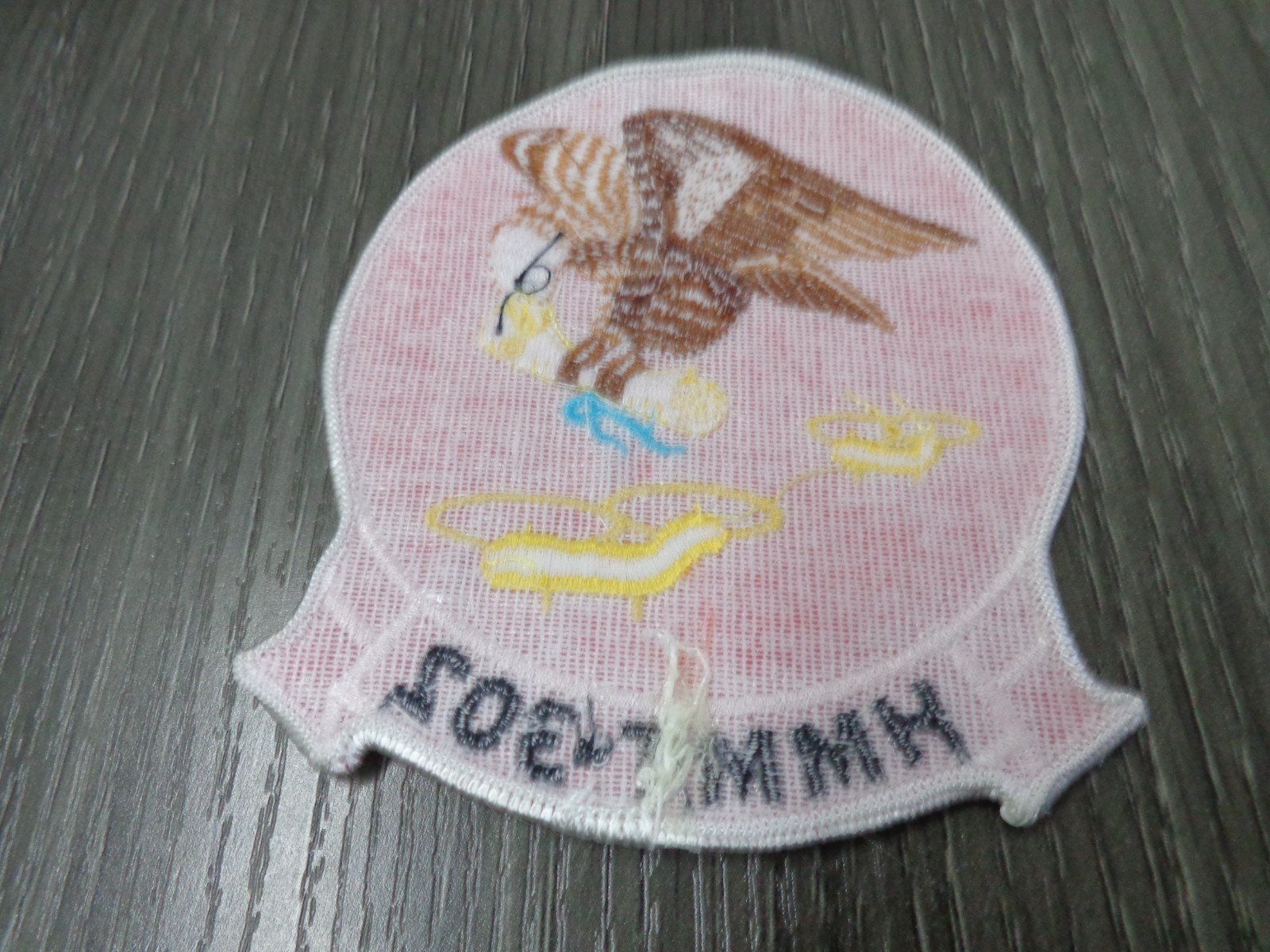 4.5" MARINE CORPS HMMT-302 EAGLE HELICOPTER SQUAD RED EMBROIDERED JACKET PATCH