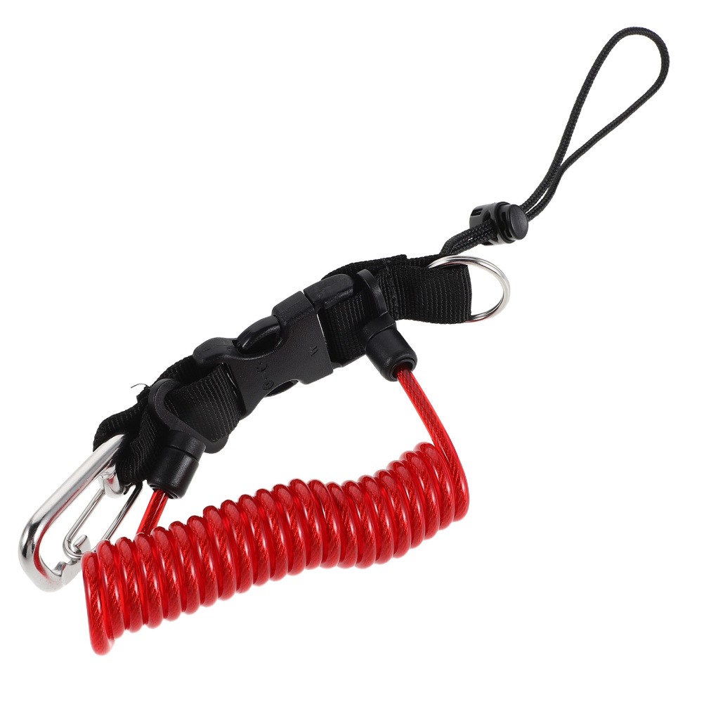 Stainless Steel Lanyard Camera Float Strap Safety Rope Coil Diving