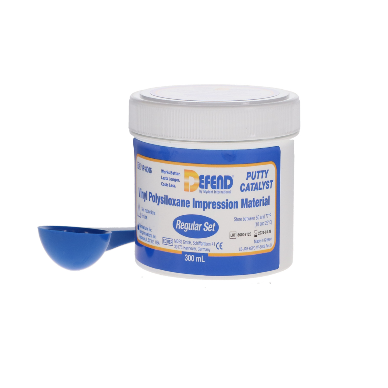 DEFEND PUTTY REG SET VPS IMPRESSION MATERIAL 300 ML EACH, BASE & CATALYST VP8006