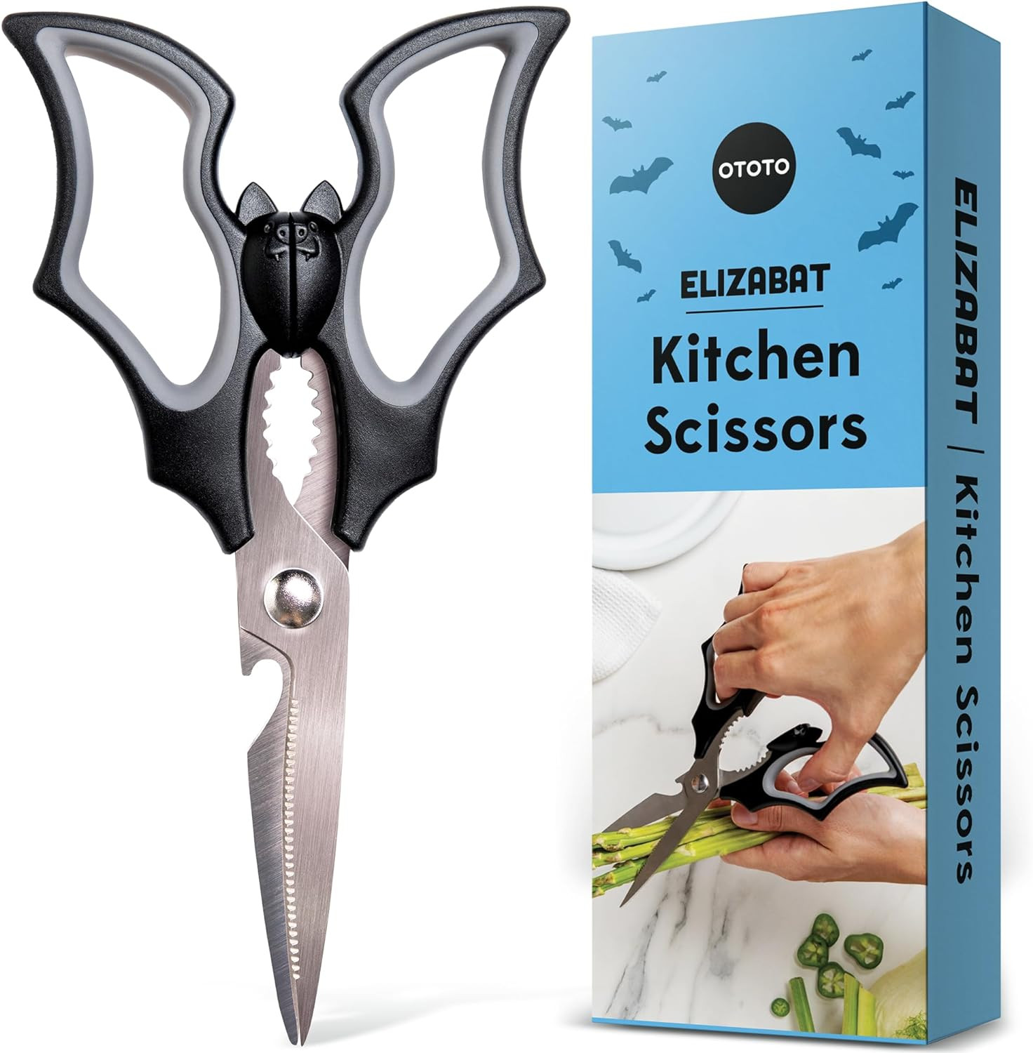 Original Elizabat Kitchen Scissors - Halloween Goth Cute Bat Kitchen Shears, Bat