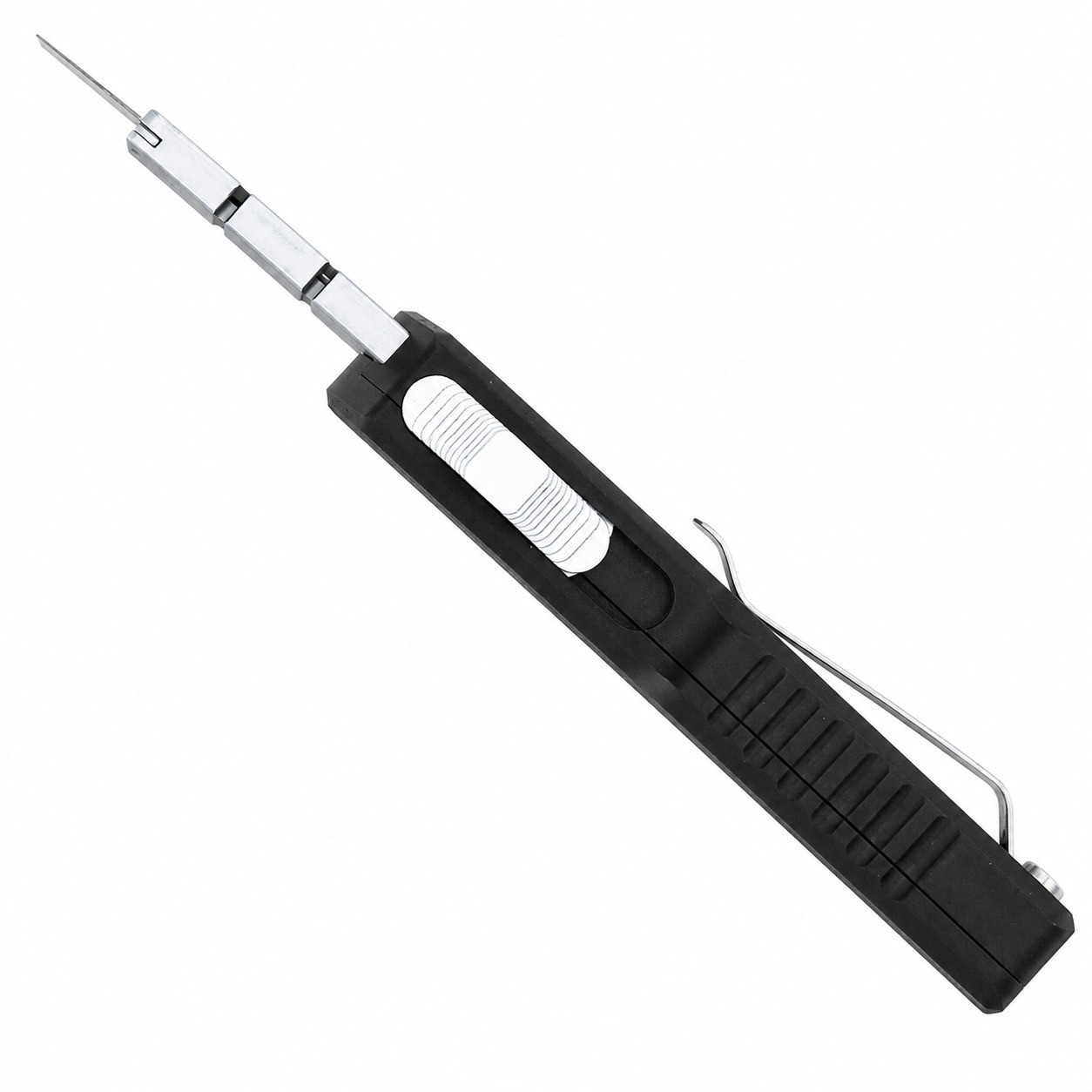 CobraTec OTF Utility Knife, Black, Replaceable Utility Blade, Dual Action