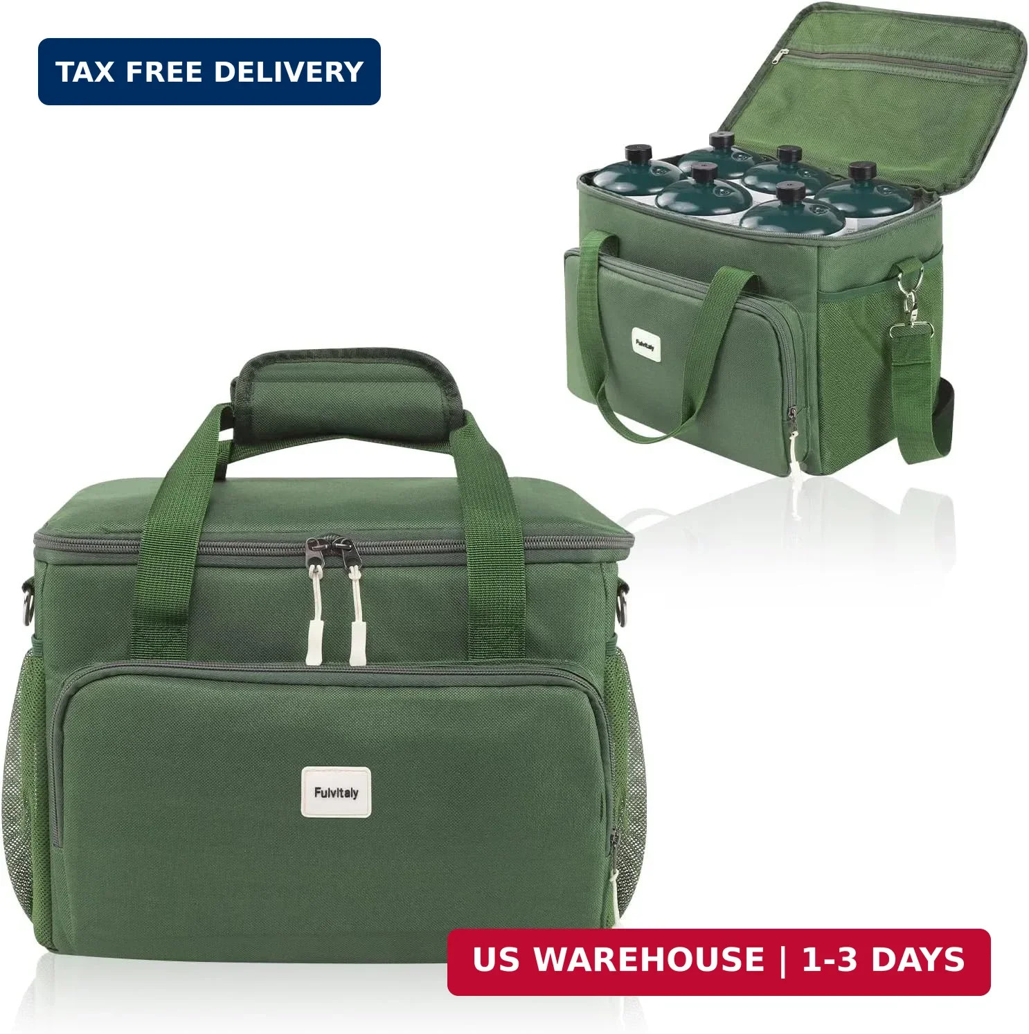 Upgraded 1LB Propane Tank Storage Bag for 6-Pack Camping Canisters, Multi-Pocket