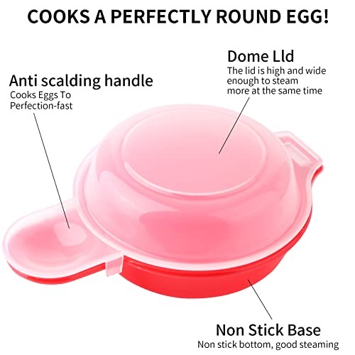 2 sets Microwave Egg Cooker,1 Minute Fast Egg Hamburg Omelet Maker Kitchen