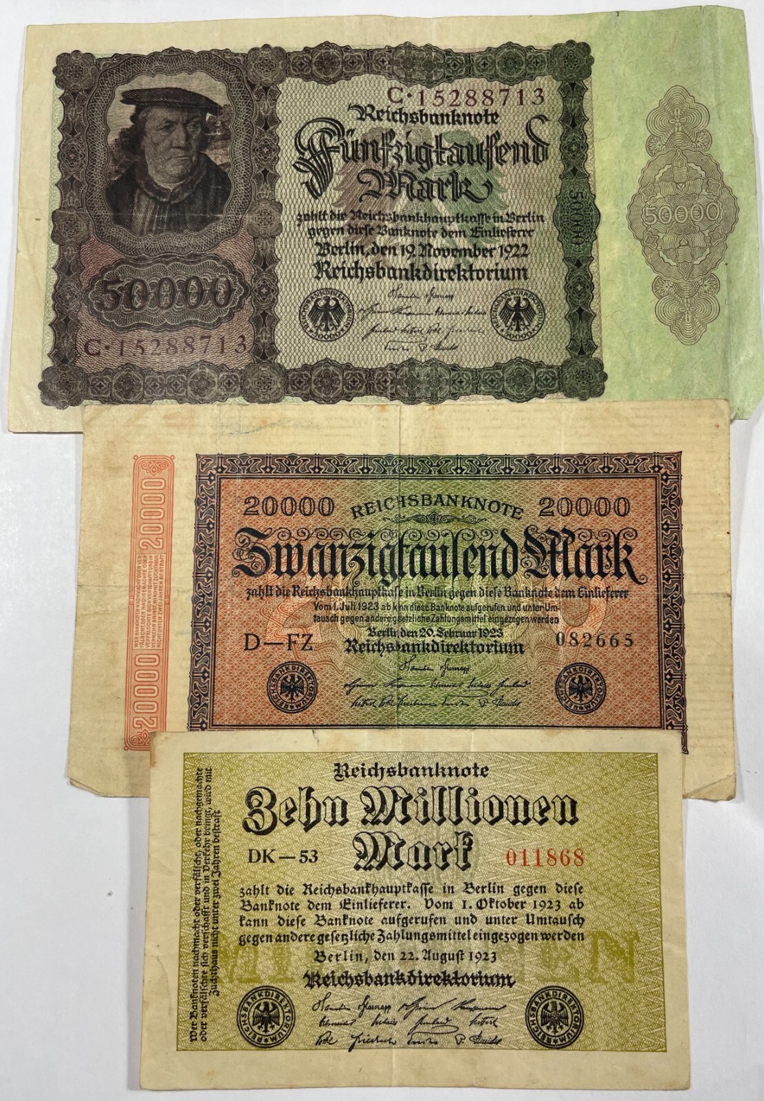 Germany 7 Diff. old notes mixed grades (#757)