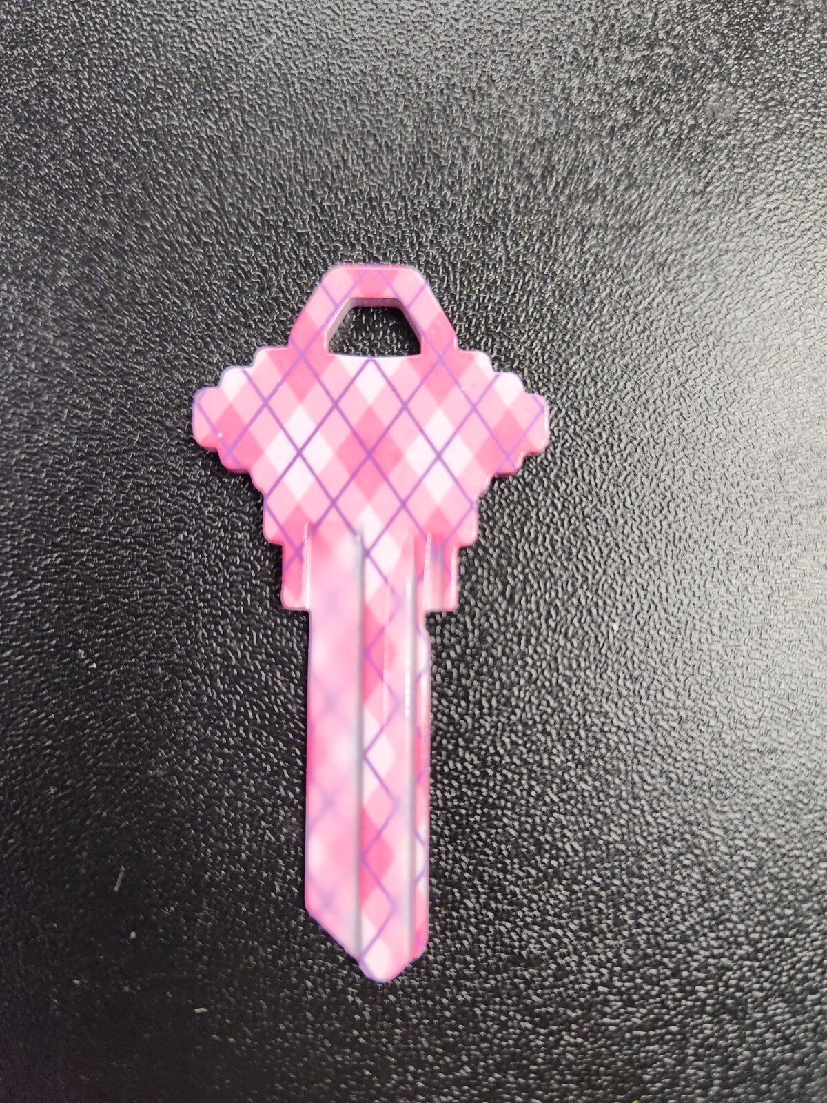 PINK PLAID PRINTED SCHLAGE SC1 KEYBLANK - READ DETAILS BELOW