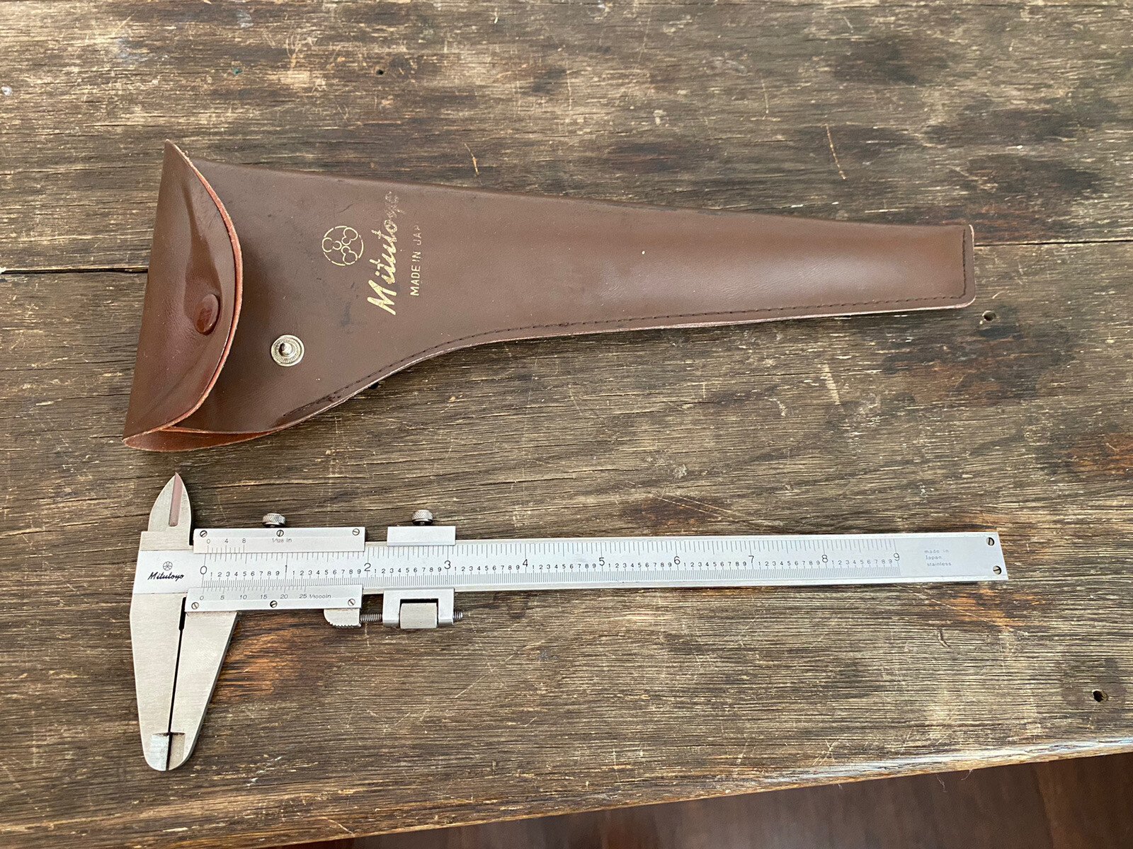 Mitutoyo Vernier Caliper W/ Fine Adjust Range 9”  1/128” 1/1000” Original Case