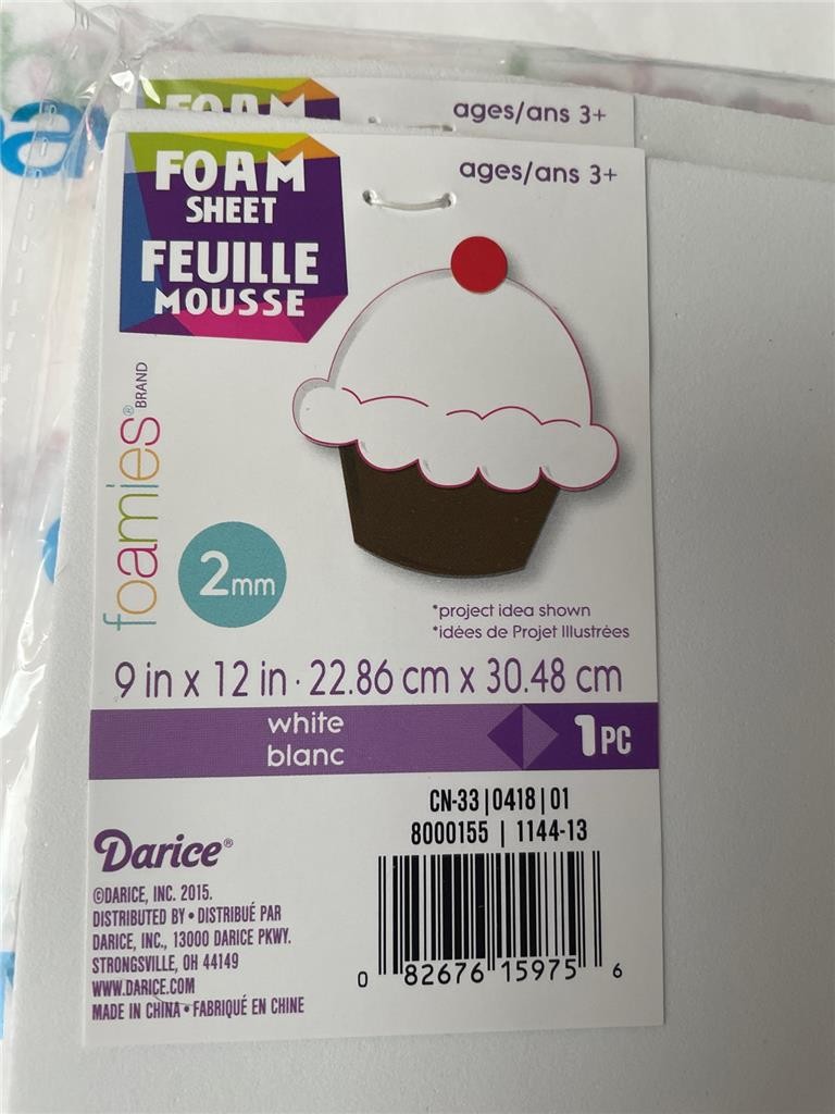 New DARICE Foam Sheet WHITE CN-33 Kid Arts Crafts 2 mm  9"x12" 9 SHEETS