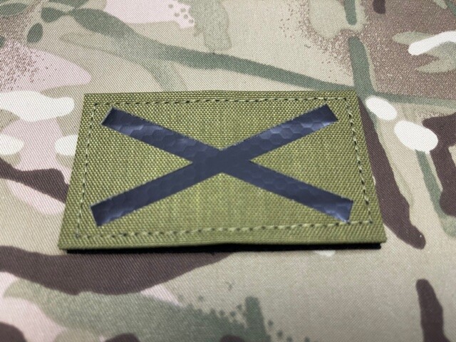 Saltire V1 Infrared Call Sign Patch Khaki Scotland Alabama St Andrew IR