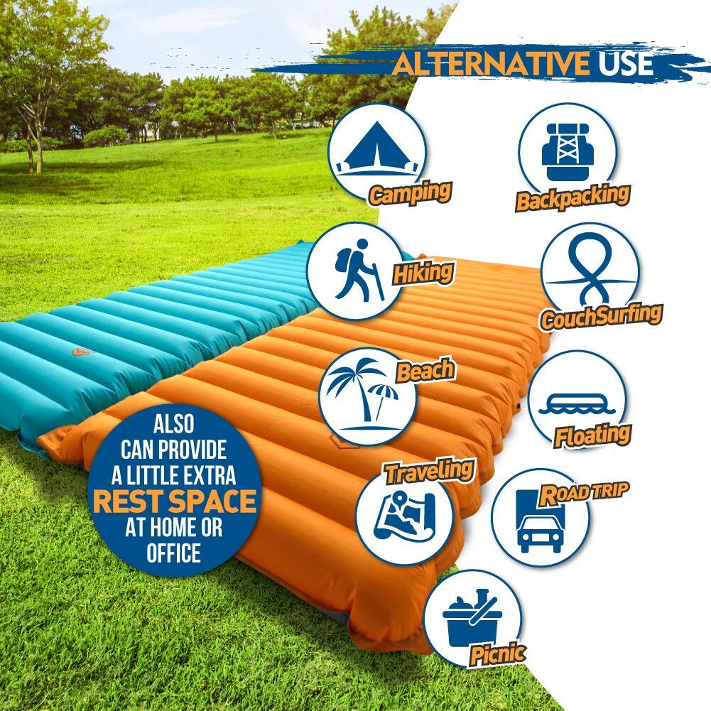 Extra Thickness Inflatable Sleeping Pad with Built-in Pump Most Comfortable C...