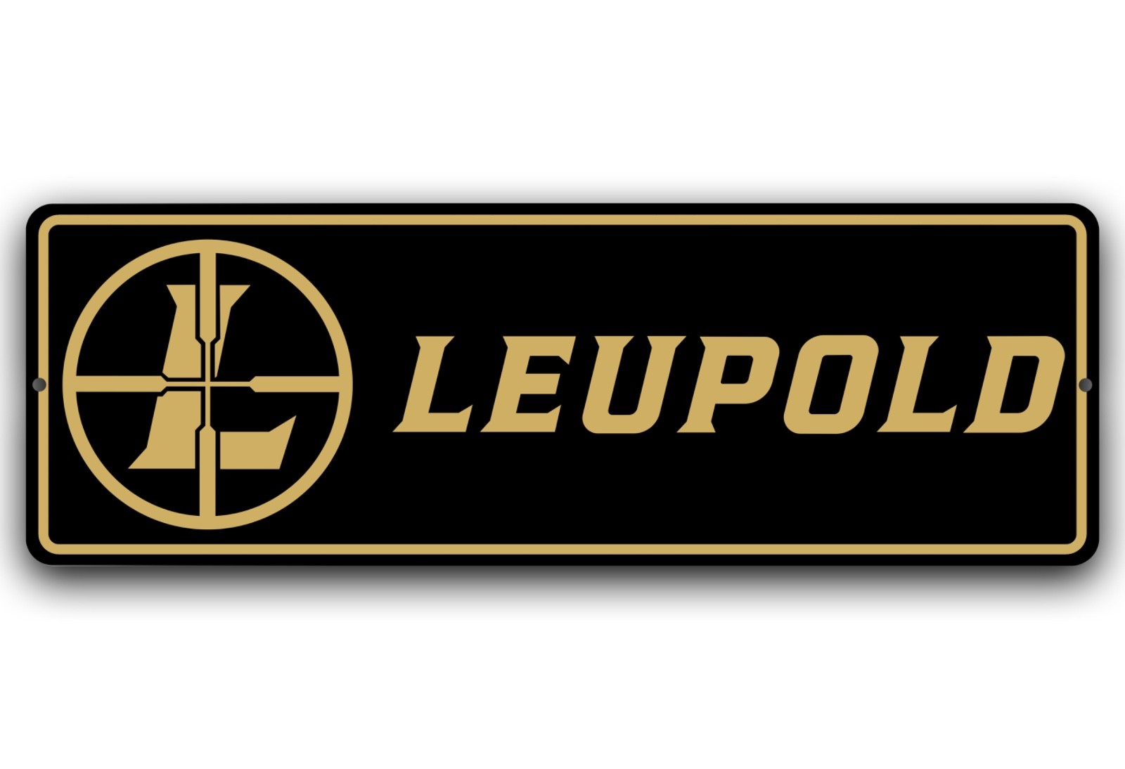 LEUPOLD OPTICS Aluminum Sign 6in x 18in - Man Cave Gun Room Wall Art