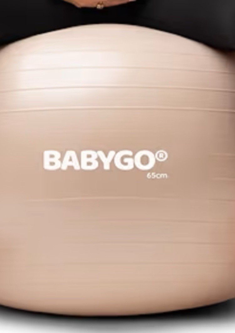 BABYGO Exercise Ball 65cm Beige Pink for Fitness, Yoga, Pilates & Pregnancy
