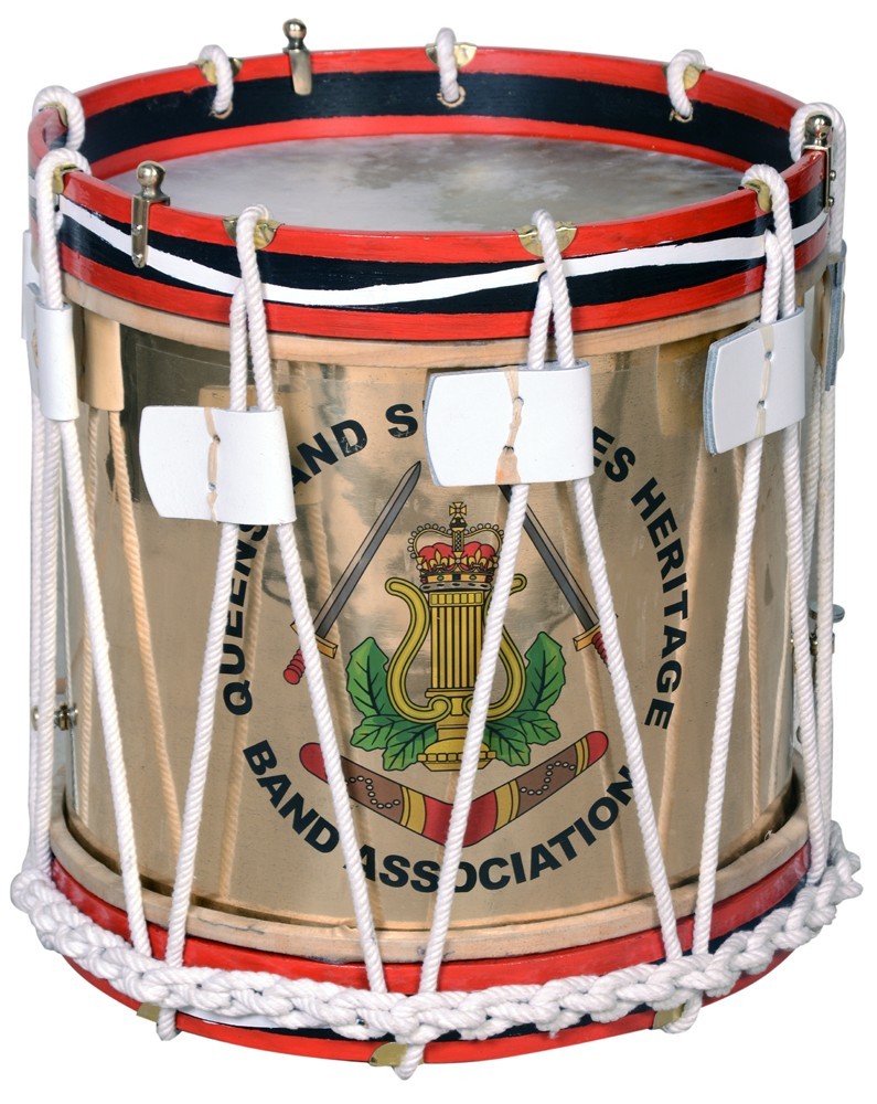 Victorian Era Military Reenactment Brass Shell Side Drum with Custom Emblem NEW