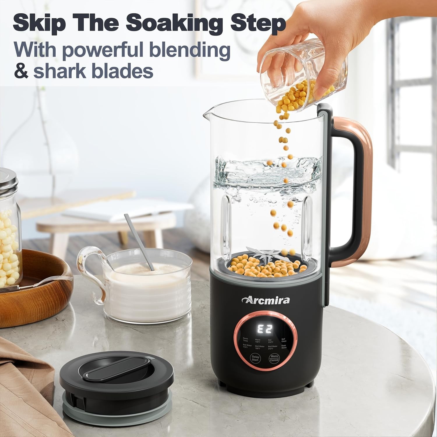 8 in 1 Nut Milk Maker - 35 oz Plant-Based Beverage Machine with LED Control
