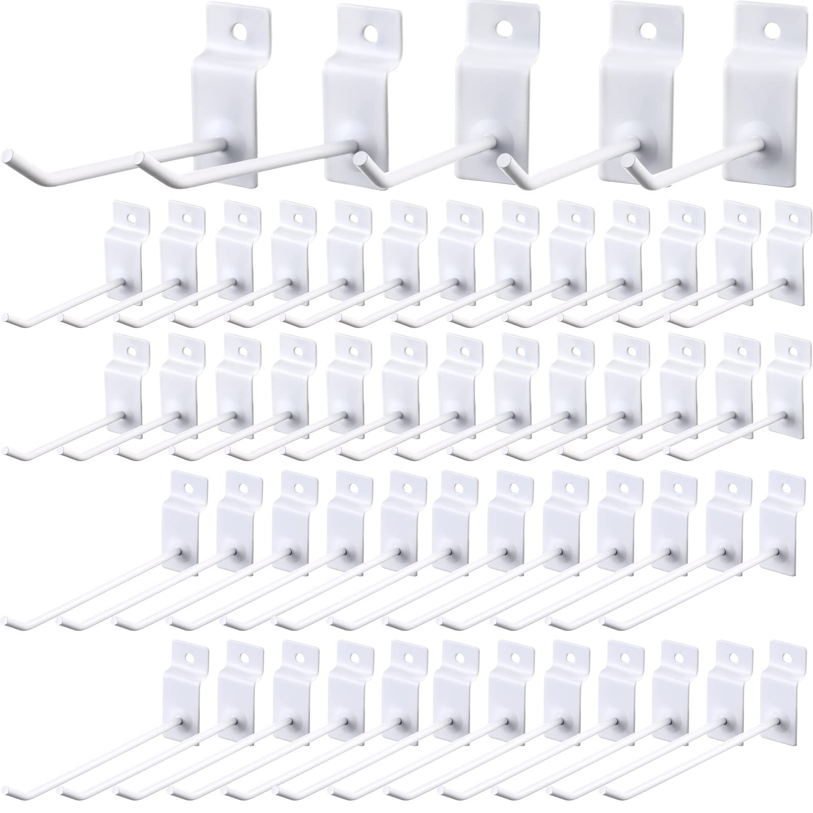 50 Packs Slatwall Hooks 4 Inch 6 Inch Panel Display Hooks Metal Slat Wall Silver