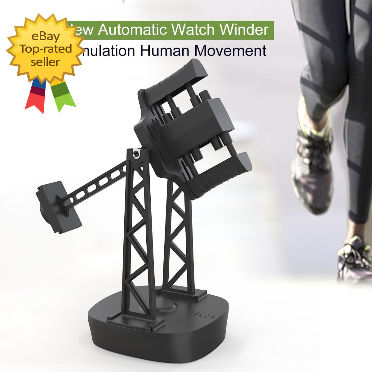 Single Watch Winder for Automatic Watches Timer Shutdown Adjustable Speed Self