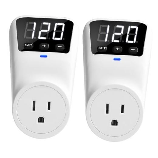 Appliance Surge Protector Voltage Stabilizer Fireproof UL94V-1 Wall 1AC, 2 Pack