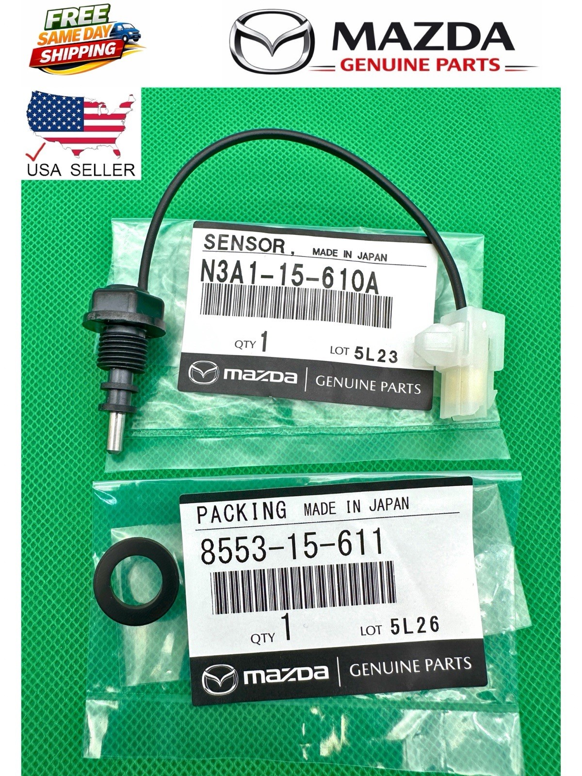 MAZDA Genuine RX-7 FD3S Water Engine Coolant Level Sensor & Gasket N3A1-15-610A