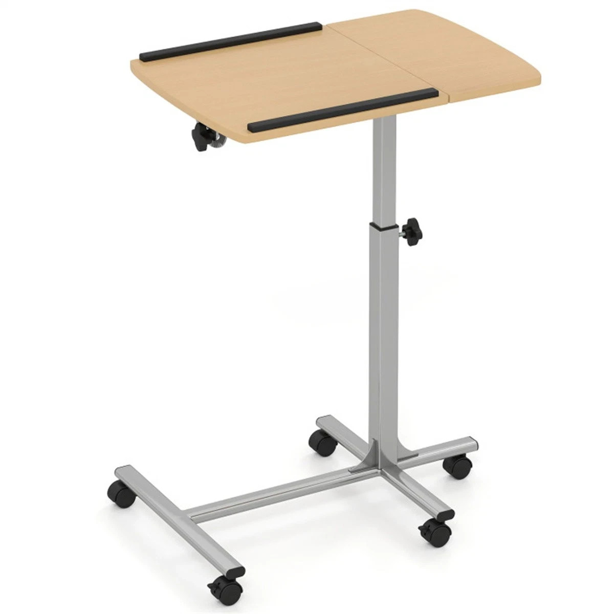 Adjustable Laptop Desk Cart 24.5”-36” Height & Tilt Angle Mobile Workstation