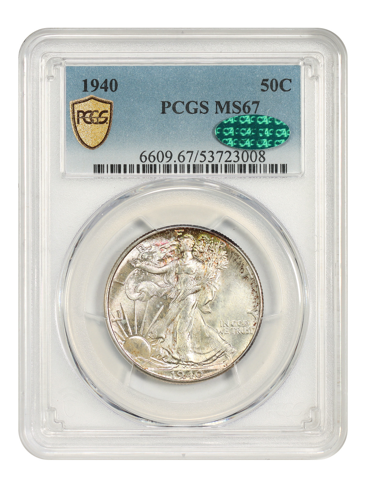 1940 50C PCGS/CAC MS67 - Walking Liberty Half Dollar