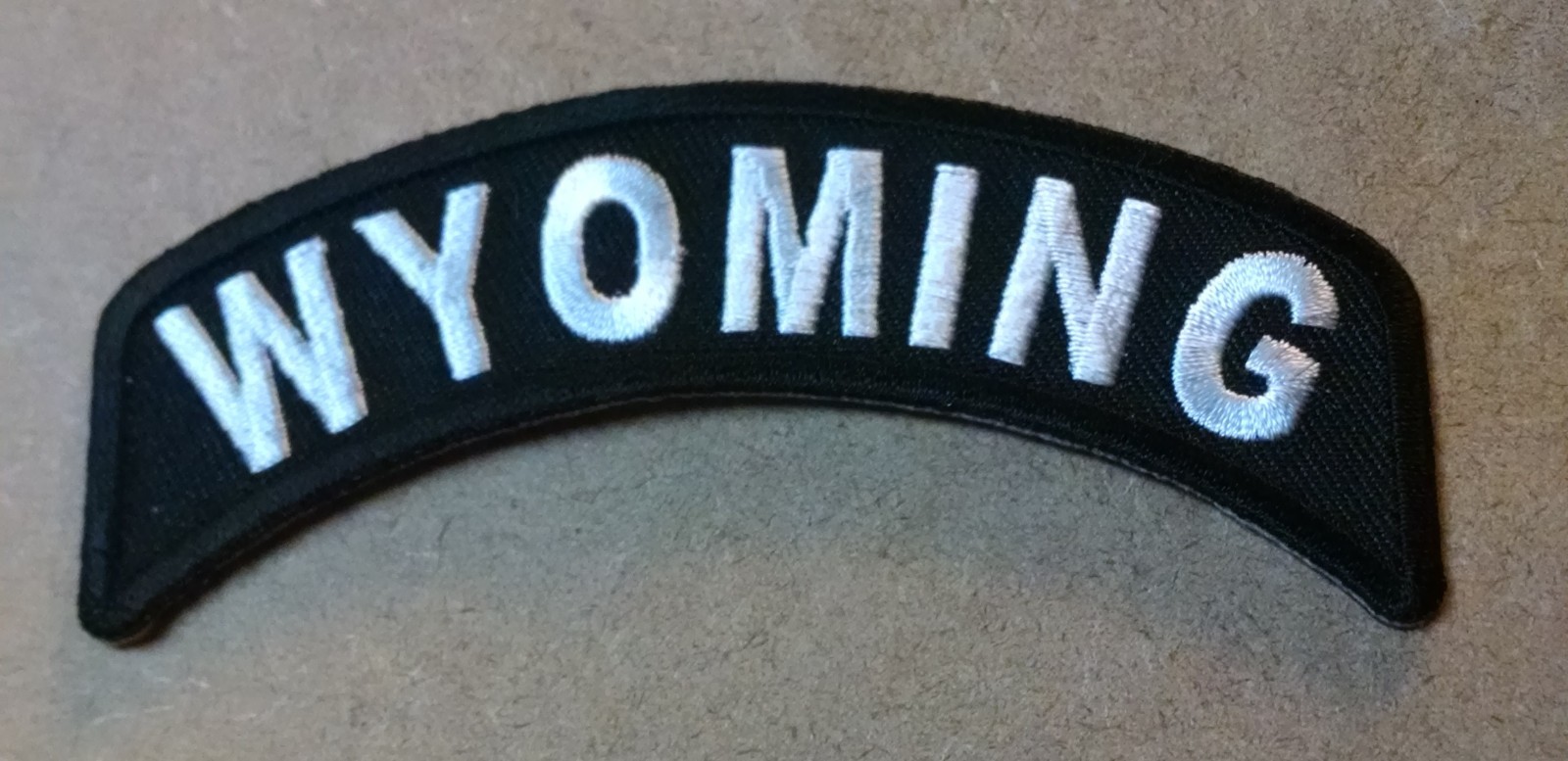 Wyoming Mini Rocker Embroidered Biker Patch