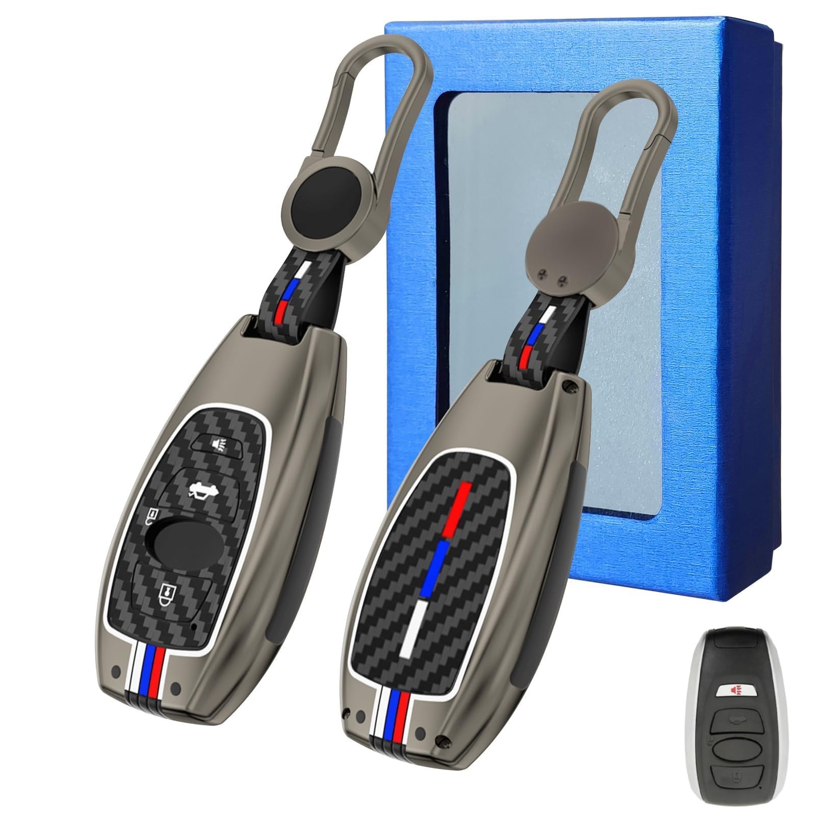 Yumzeco Compatible with Subaru Key Fob Cover 2014-2024, Case Carbon Fiber