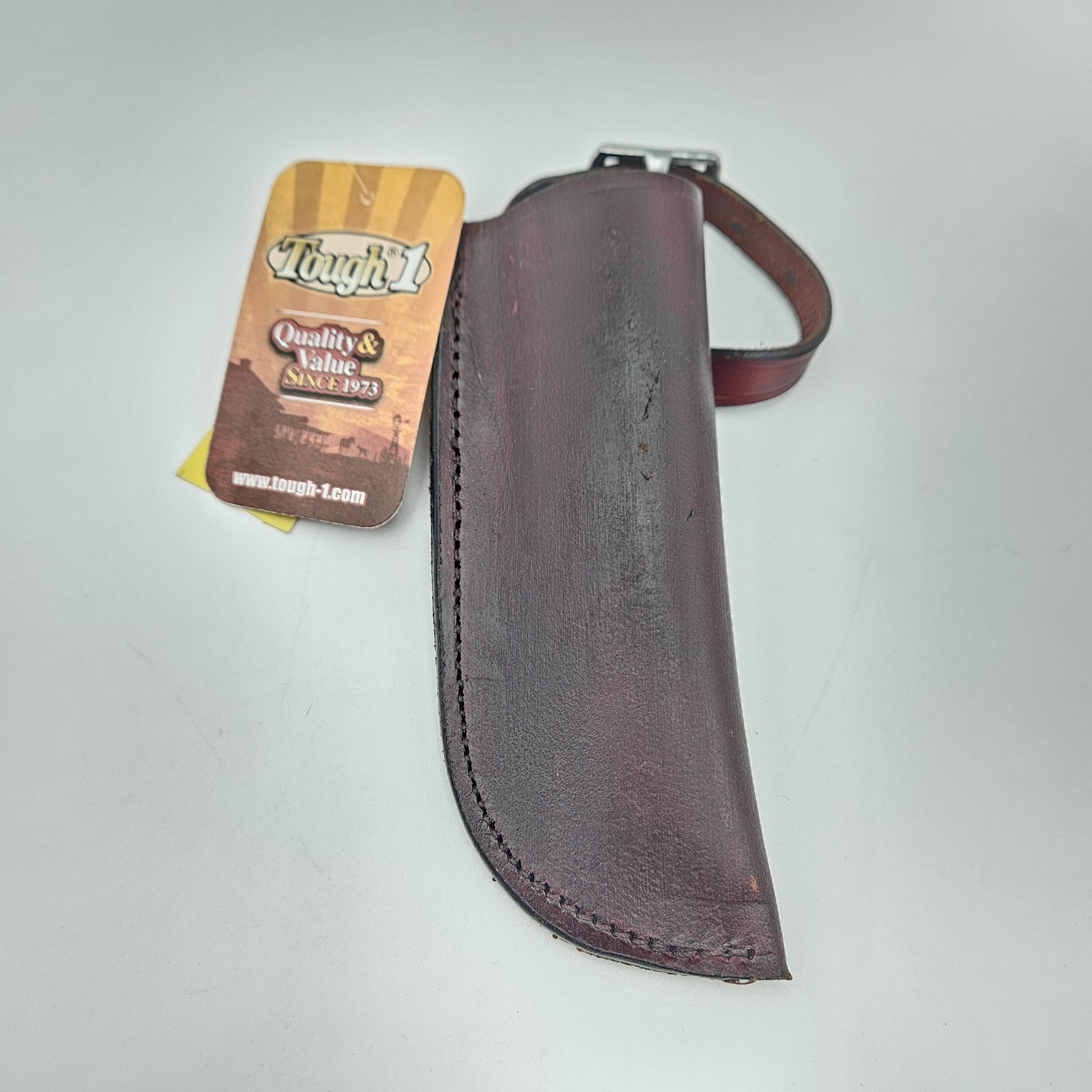 Tough 1 Leather Flag Carrier Holder Saddle Horseback Dark Oil
