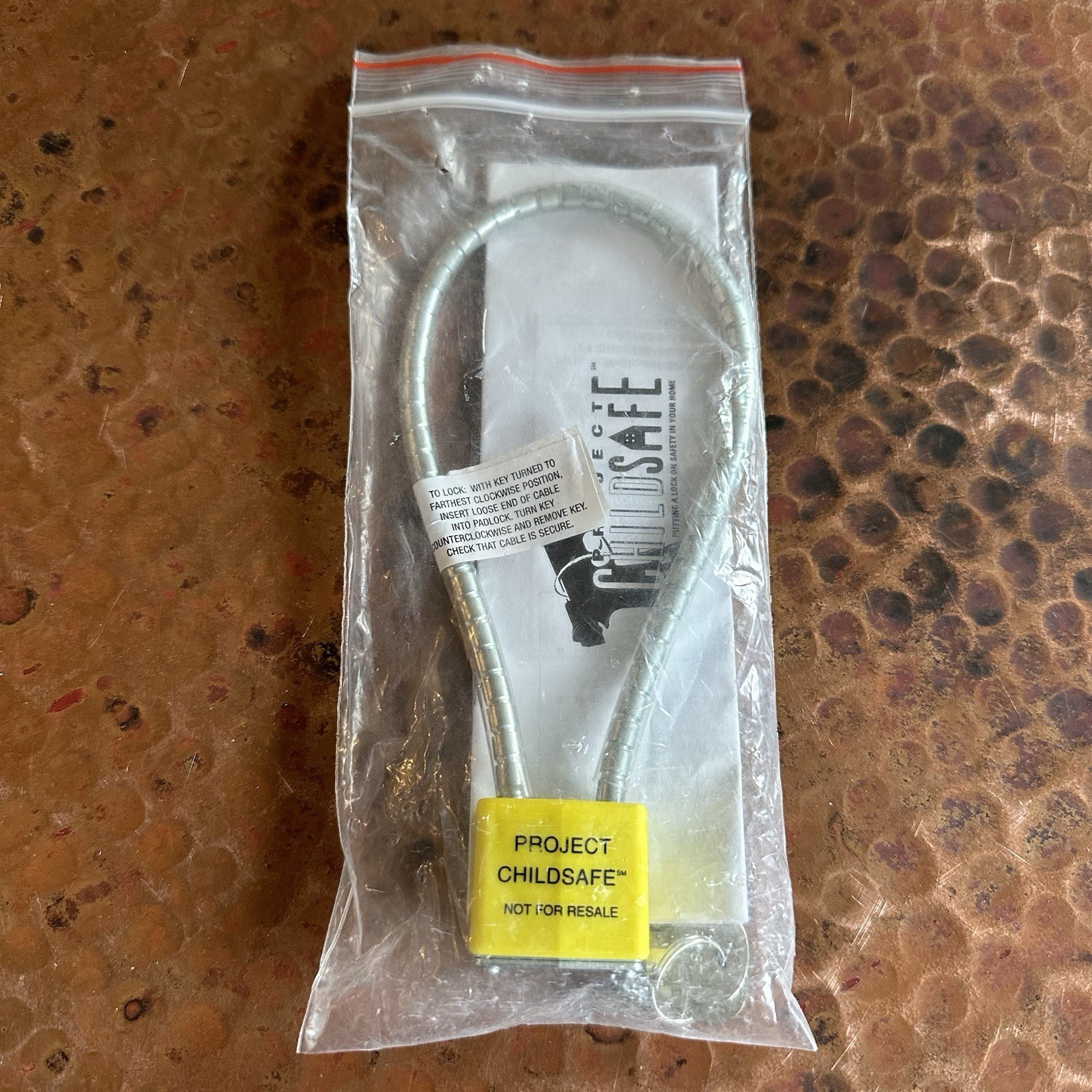 PROJECT CHILDSAFE Gun Lock - Child Safe Cable With Padlock, 2 Keys, Instructions