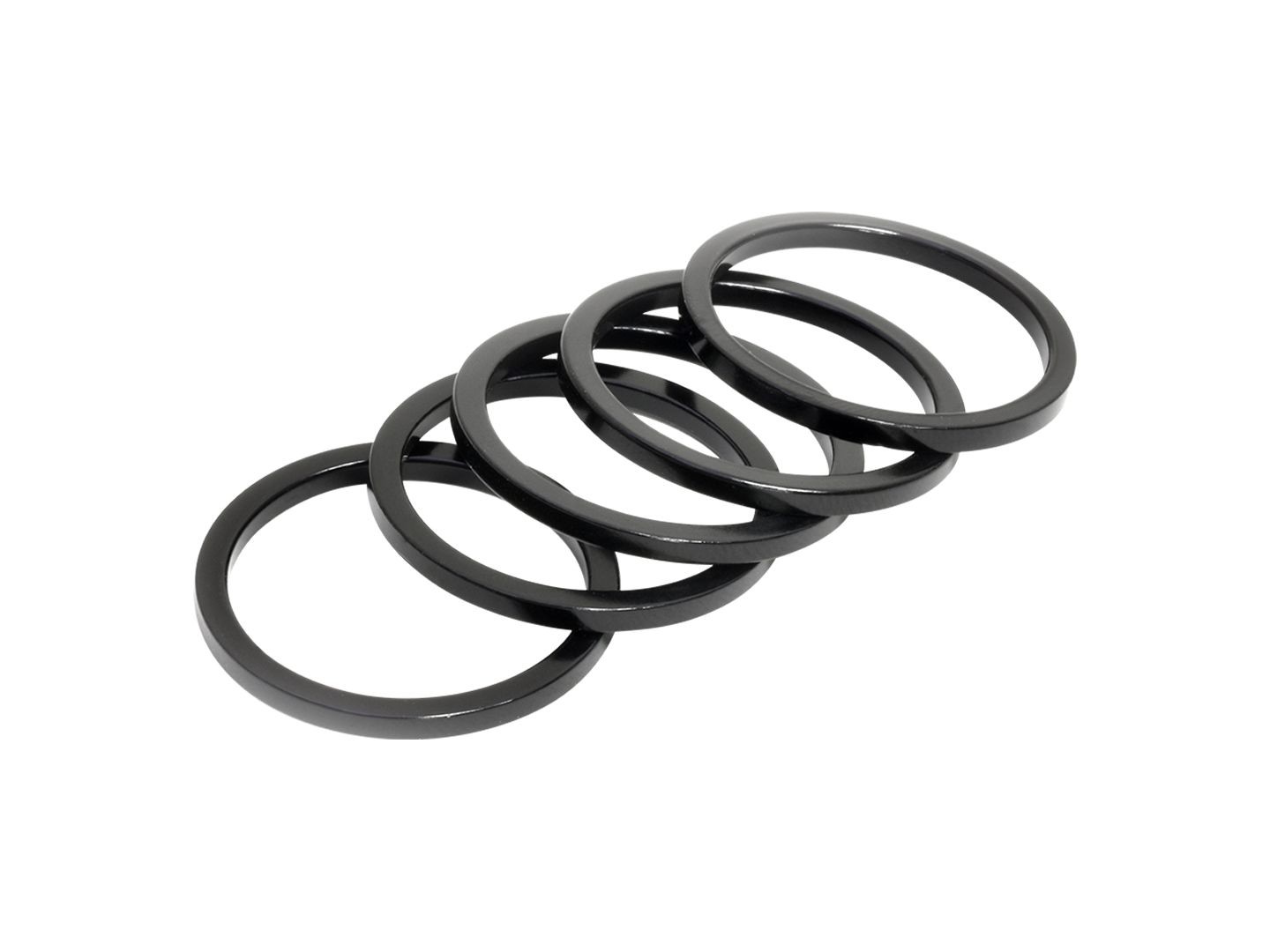 Wheels Manufacturing 1-1/8˝ Aluminum Headset Spacers 5 Pack 2.5mm x 28.6mm Black