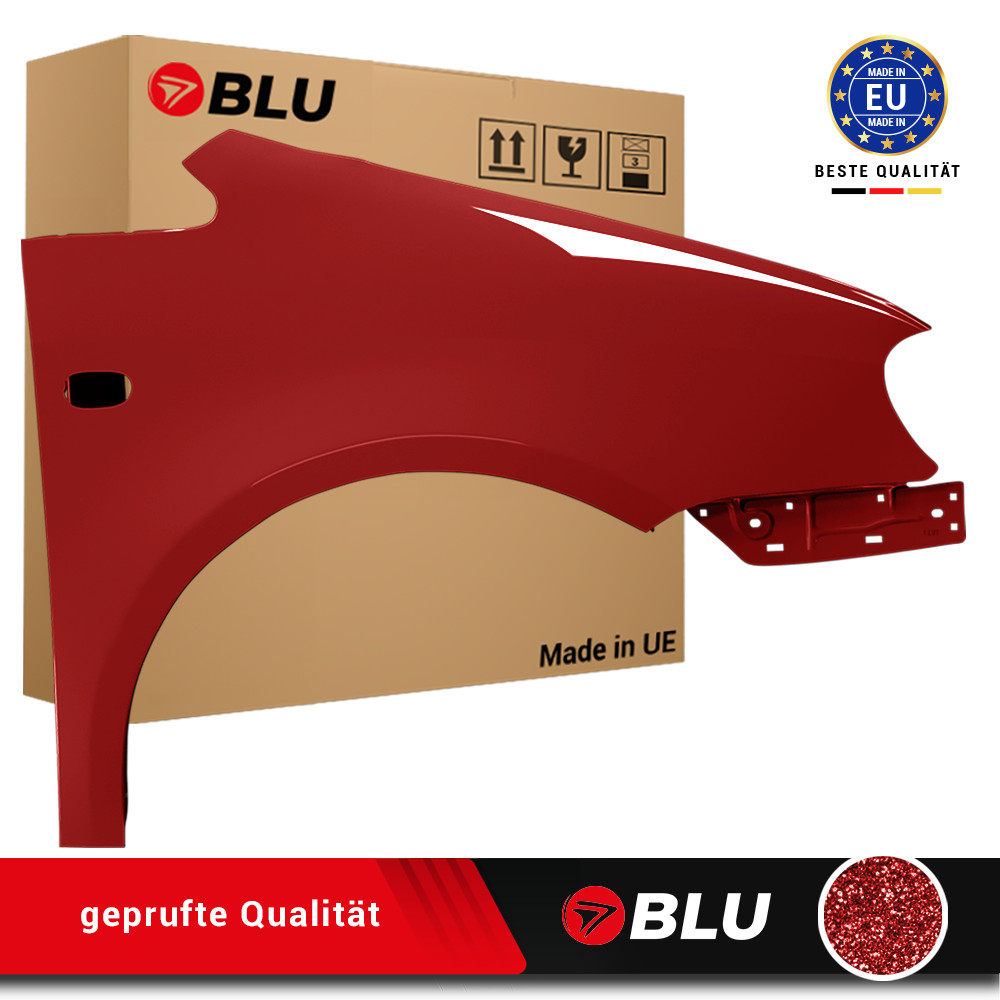 Fender For VW Caddy III 3 2K LA3W Right Red 04-10 Front Painted Galvanized