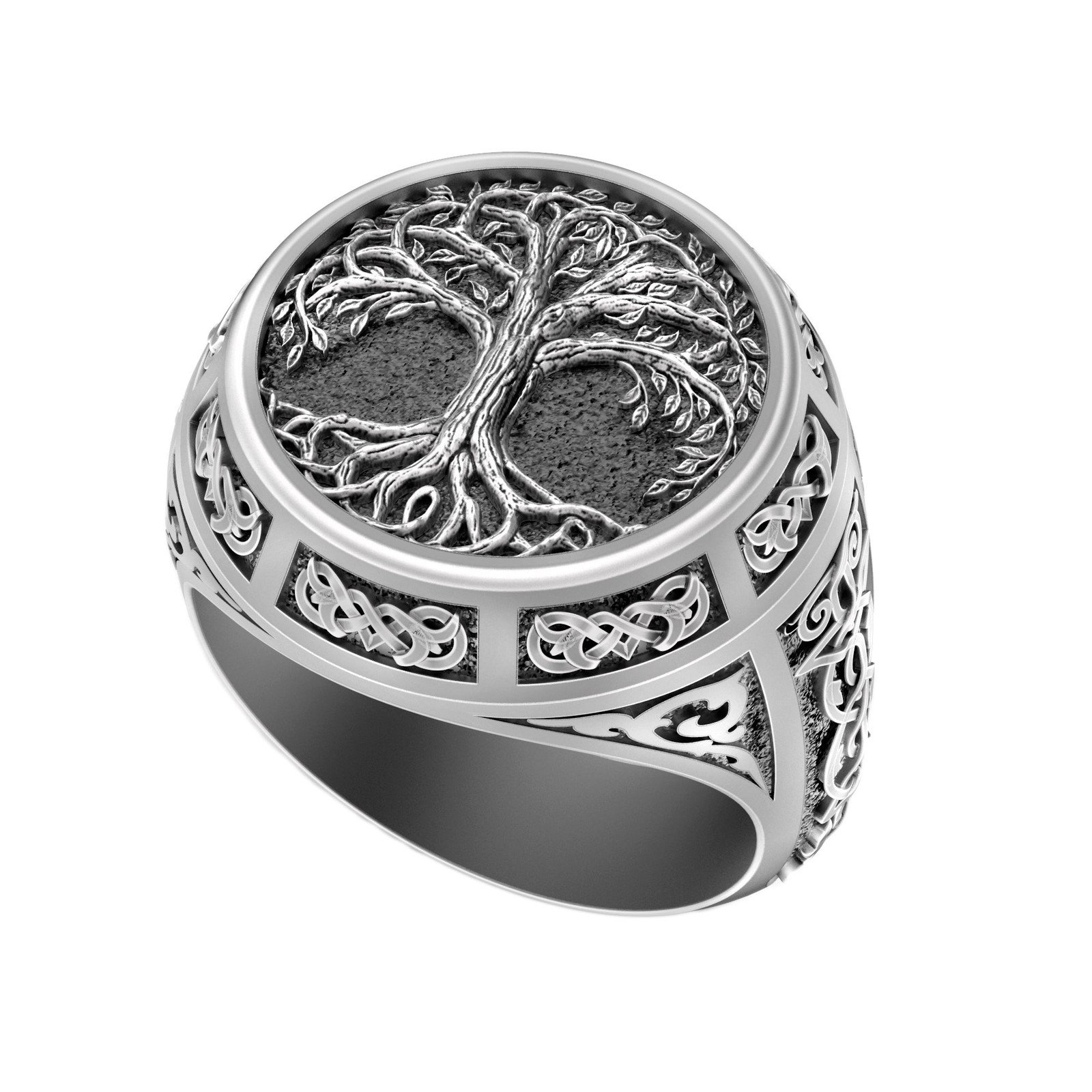 Tree of Life Mens Signet Ring • Celtic Viking Ring for Men • Nordic Signet Ring