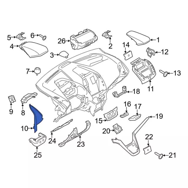 Genuine Ford Instrument Panel Trim Panel DT1Z-61044C60-AB
