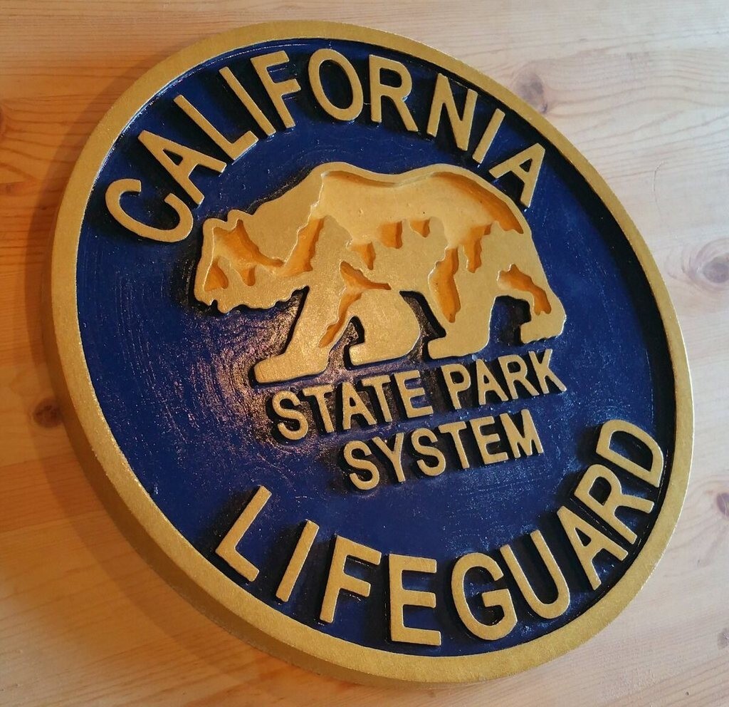 Fire Department California Lifeguard 3D Routed Wood Patch Plaque Custom