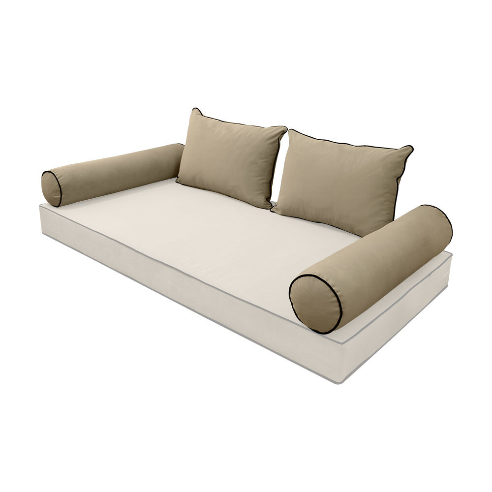 SLIPCOVER ONLY Contrast Twin Style V4 Velvet Indoor Daybed Bolster Cushion AD304