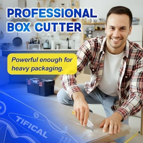 Folding Utility Knife Set, Quick Change Folding Box Cutter with Clip, Extra 10 S