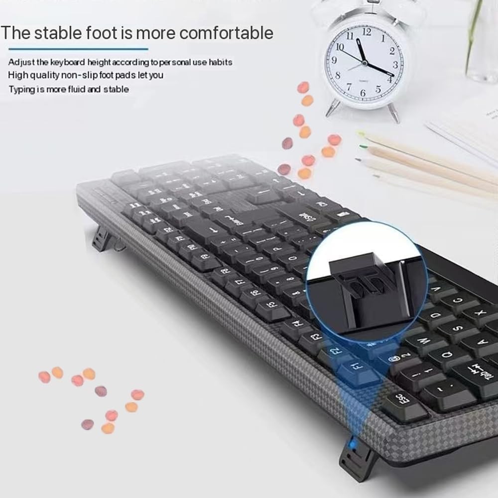Large Print Keyboard, USB Wired Computer Keyboard with Retro Keycaps, Numeric...