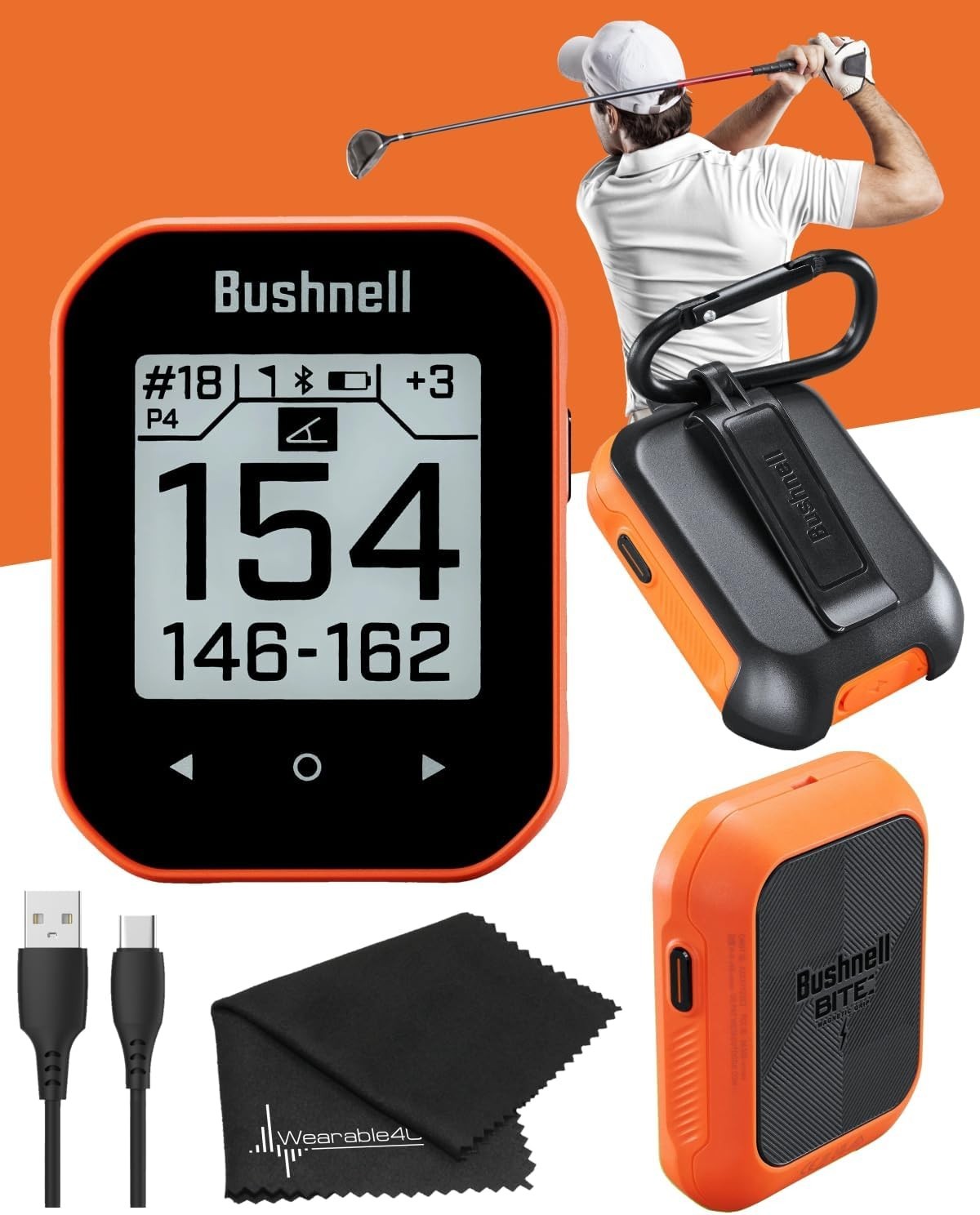 Bushnell Phantom 3 Touchscreen Handheld Golf GPS Slope Rangefinder - Orange -NEW