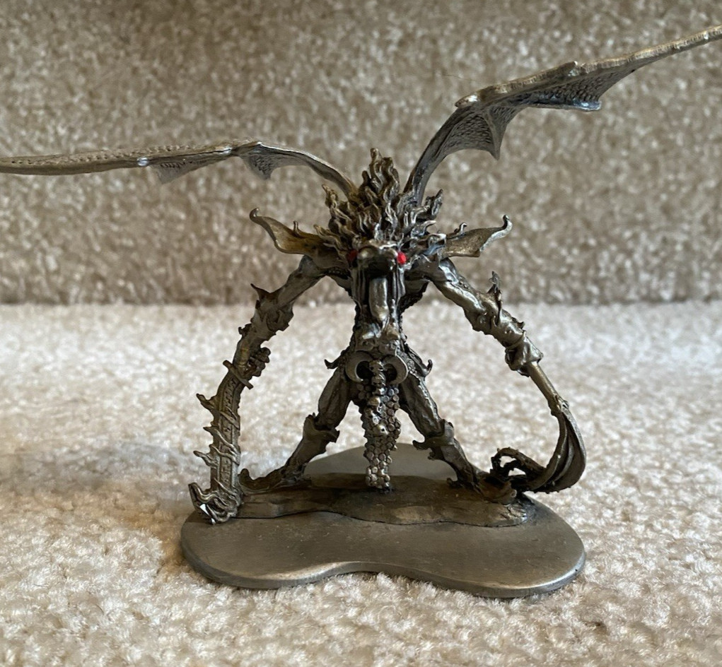 Partha Pewter Dragon #802 Red Rhinestone Eyes 1987 FREE SHIPPING