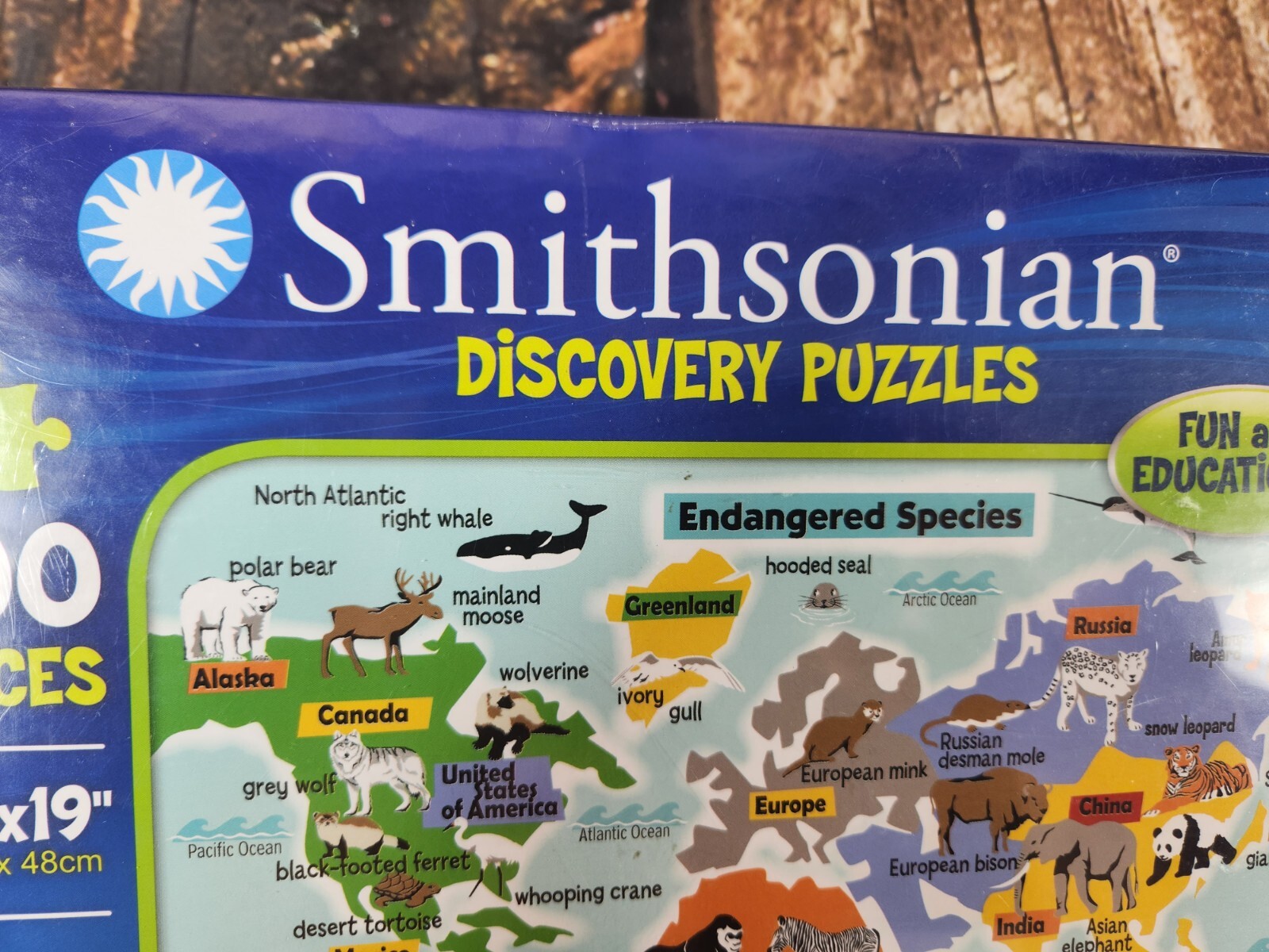 Smithsonian Endangered Species Discovery Puzzle New Sealed 100 Piece Kid Present