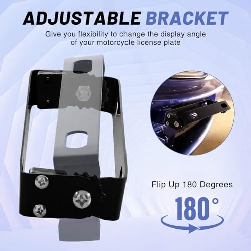 Motorcycle License Plate Bracket: 180-Degree Adjustable License Plate Flipper