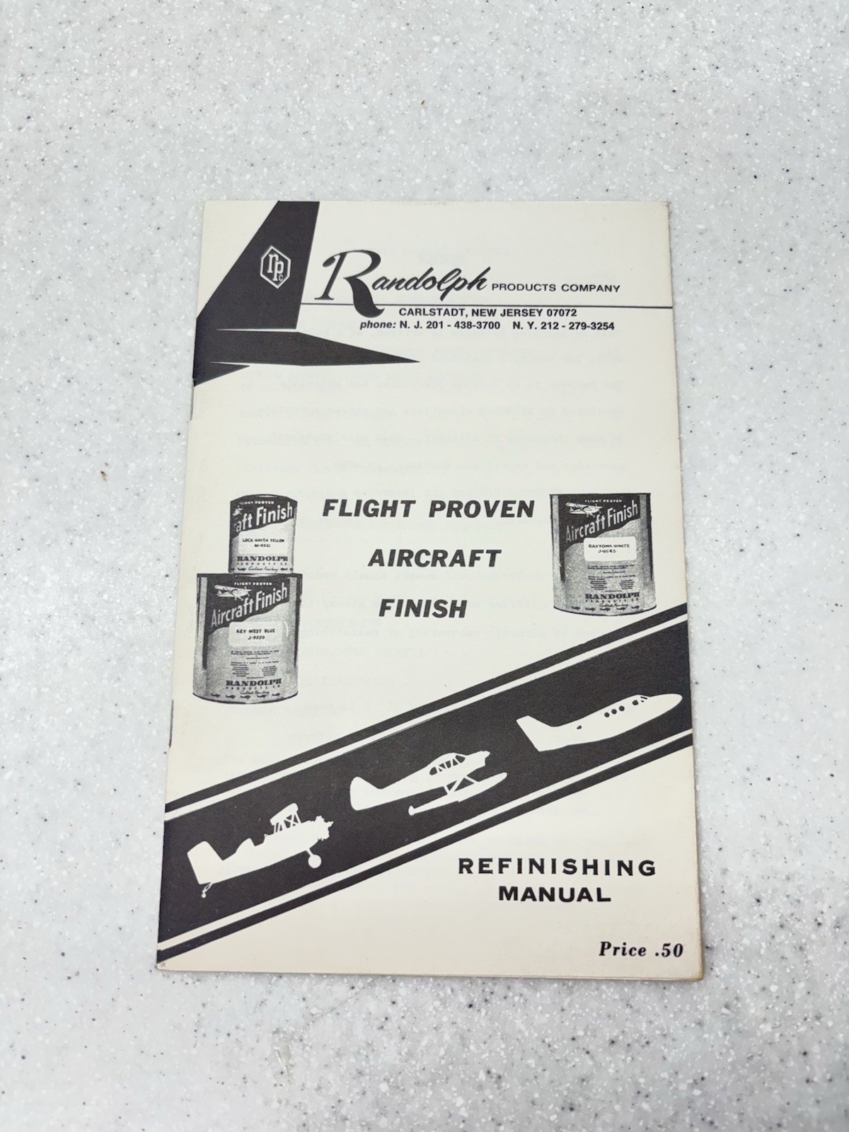 Vintage Randolph Products Aircraft Finish Refinishing Manual Aviation Guide