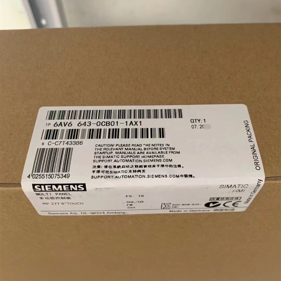 6AV6643-0CB01-1AX1 1PC New Siemens Touchscreen 6AV6 643-0CB01-1AX1