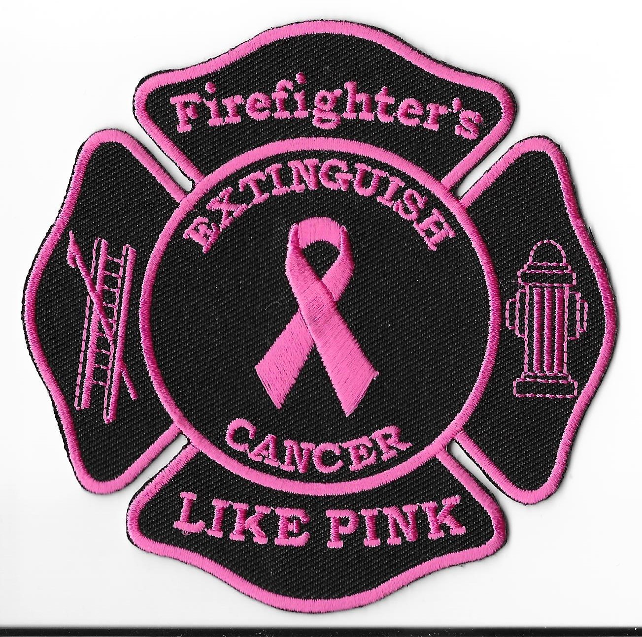 Firefighter's Like Pink Extinguish Cancer Shoulder Patch V1