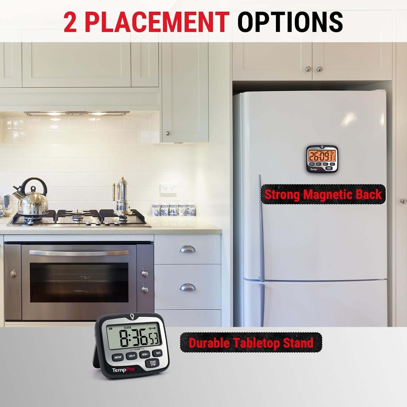 TempPro TM01 2-in-1 Digital Kitchen Timer | Adjustable Alarm Volume