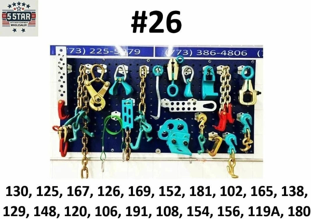 SET#26 - 20 PIECE AUTO BODY FRAME MACHINE HEAVY DUTY 20 PIECE TOOL AND CLAMP