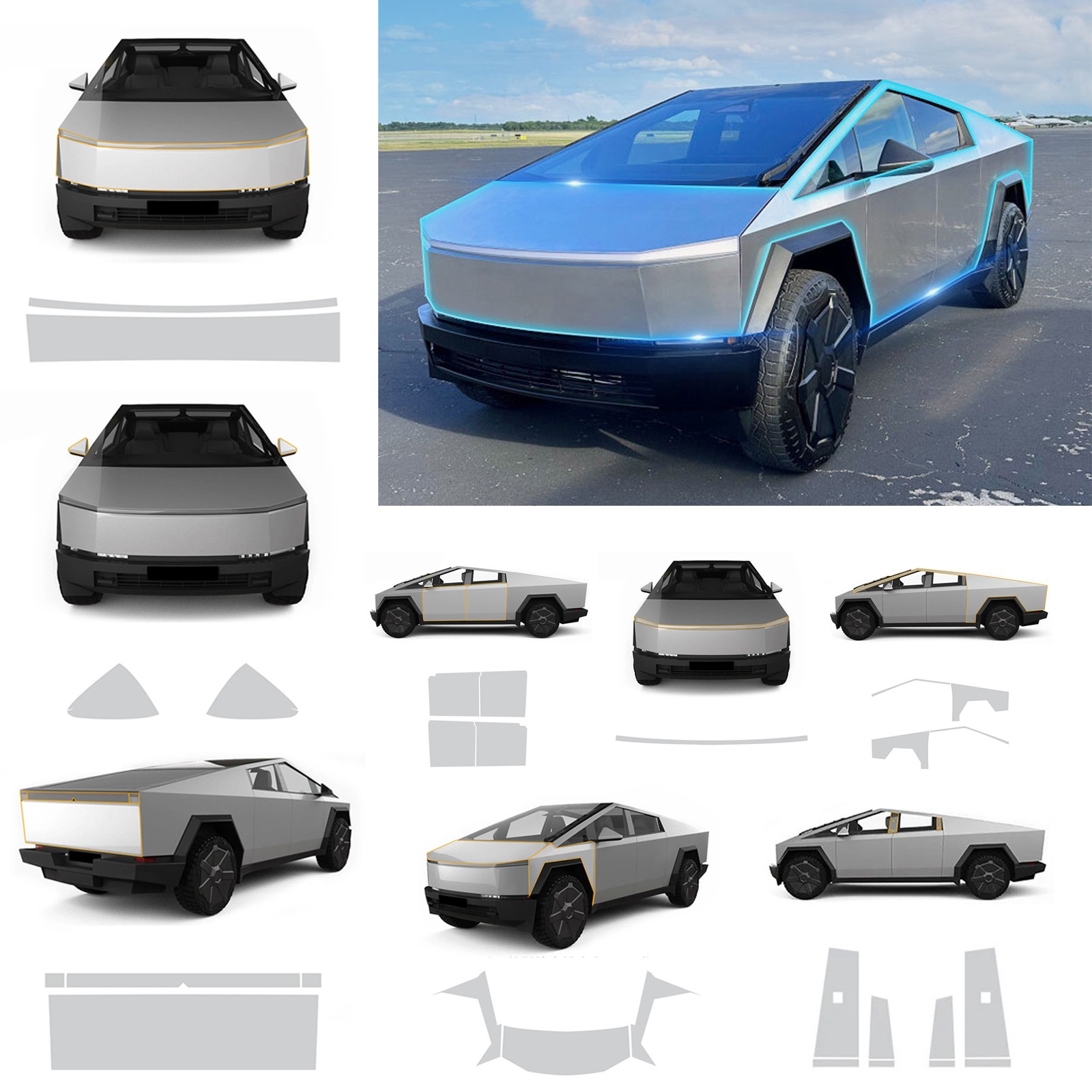 Clear Protective Film for Tesla Cybertruck Invisible TPU Shield, Heat Resistant