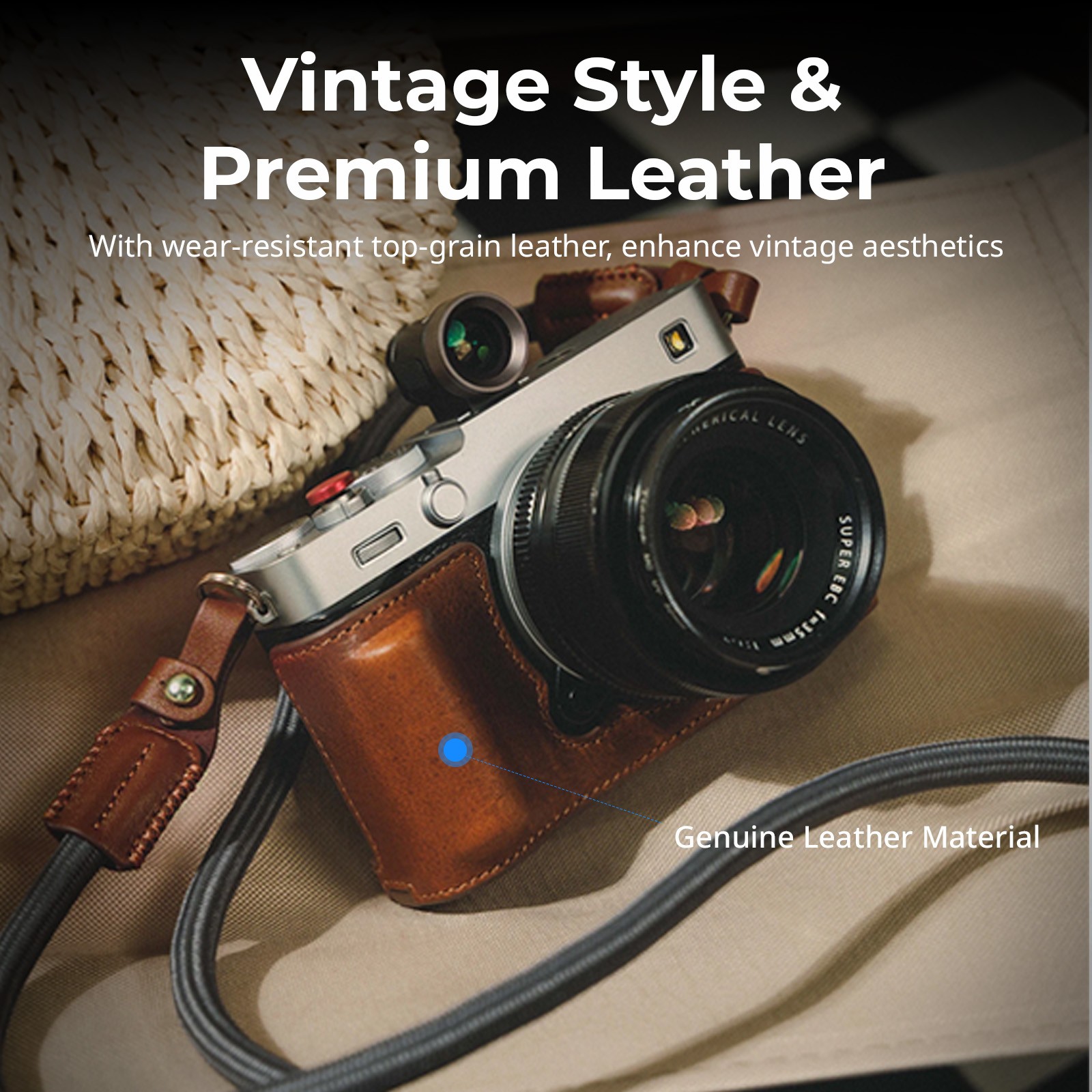SmallRig XE5 Camera Leather Case Kit for FUJIFILM X-E5 (Brown / Black)